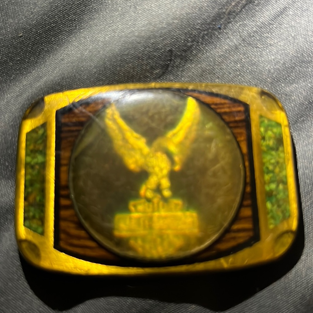 Vintage Harley Davidson hologram eagle belt buckle